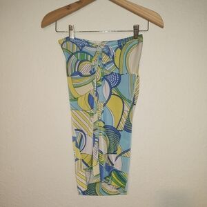 Y2K Vintage Retro Colorful Geometric Print Women's Halter Tube Top XS